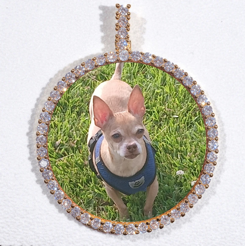LARGE 3D CIRCLE CUSTOM PICTURE PENDANT