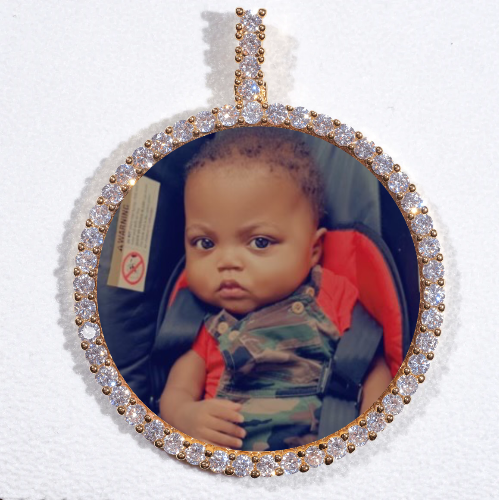 LARGE 3D CIRCLE CUSTOM PICTURE PENDANT
