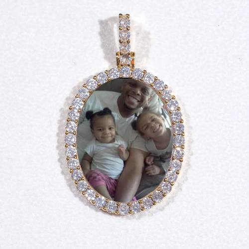 3D Oval Custom Picture Pendant