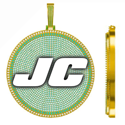 CUSTOM LETTER NECKLACE 3D BIG DISC