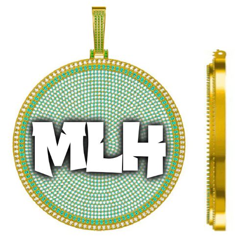CUSTOM LETTER NECKLACE 3D BIG DISC