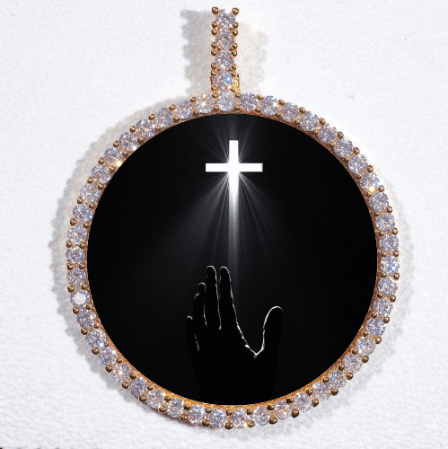LARGE 3D CIRCLE CUSTOM PICTURE PENDANT
