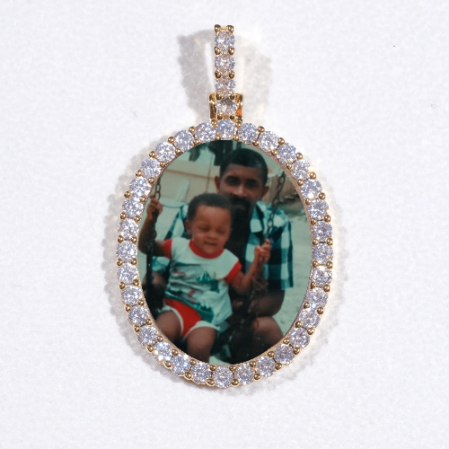 3D Oval Custom Picture Pendant