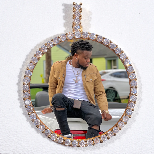 LARGE 3D CIRCLE CUSTOM PICTURE PENDANT