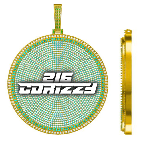 CUSTOM LETTER NECKLACE 3D BIG DISC