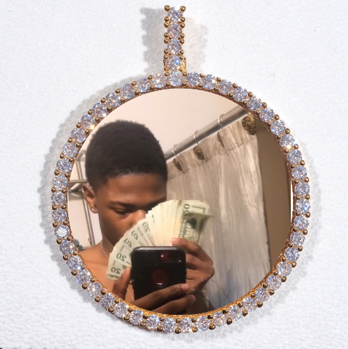 LARGE 3D CIRCLE CUSTOM PICTURE PENDANT
