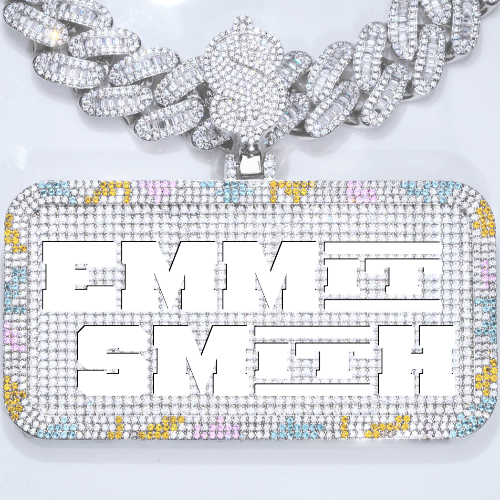CUSTOM LETTER NECKLACE 3D COLORFUL SQUARE