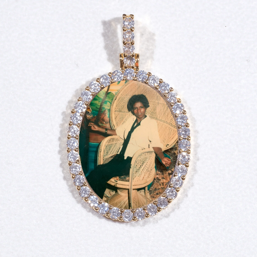 3D Oval Custom Picture Pendant