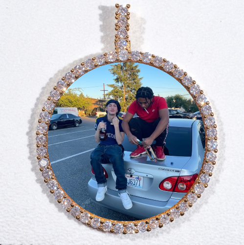 LARGE 3D CIRCLE CUSTOM PICTURE PENDANT