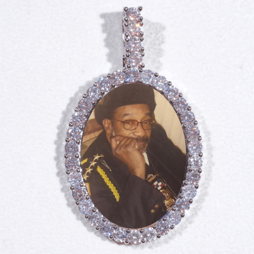 Large 3D Oval Custom Picture Pendant