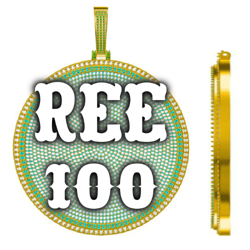 CUSTOM LETTER NECKLACE 3D BIG DISC