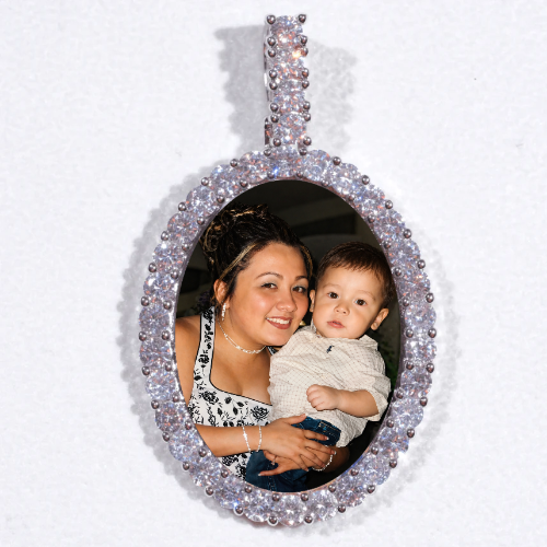 Large 3D Oval Custom Picture Pendant