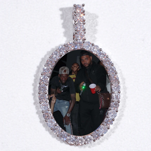Large 3D Oval Custom Picture Pendant