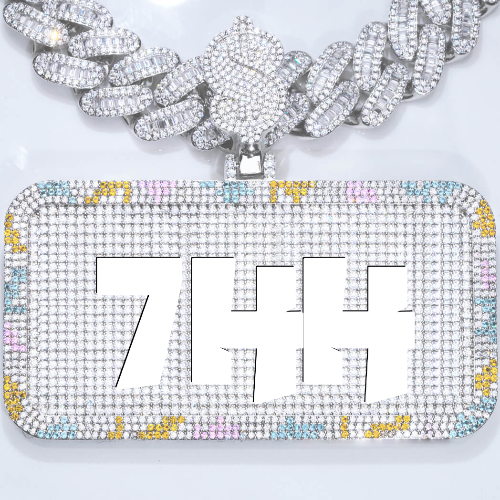 CUSTOM LETTER NECKLACE 3D COLORFUL SQUARE