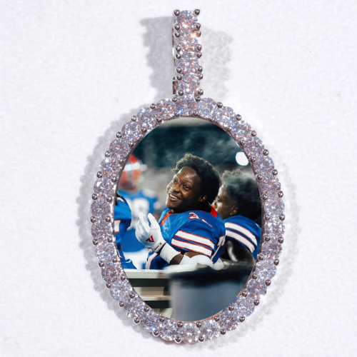 Large 3D Oval Custom Picture Pendant