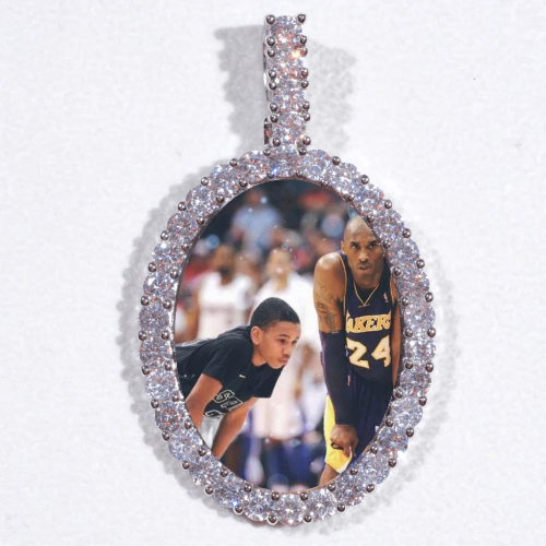 Large 3D Oval Custom Picture Pendant
