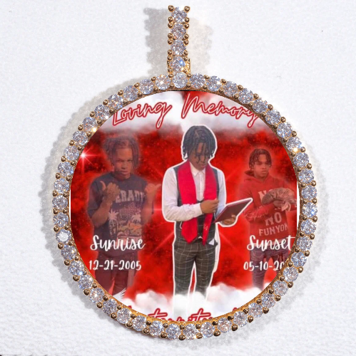 LARGE 3D CIRCLE CUSTOM PICTURE PENDANT