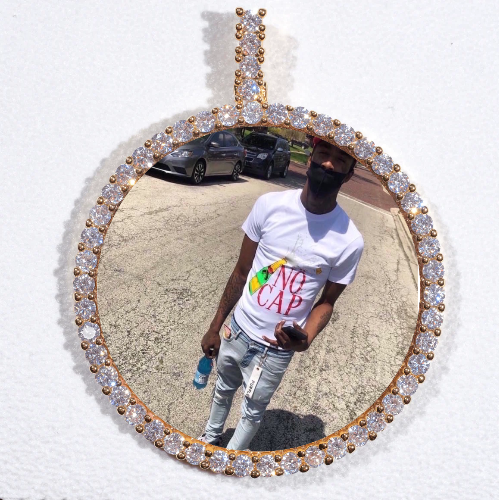 LARGE 3D CIRCLE CUSTOM PICTURE PENDANT