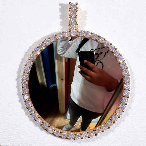 LARGE 3D CIRCLE CUSTOM PICTURE PENDANT
