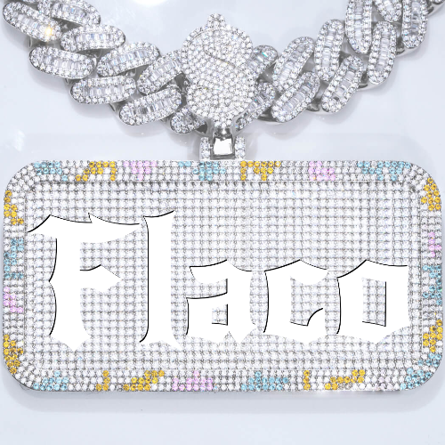 CUSTOM LETTER NECKLACE 3D COLORFUL SQUARE