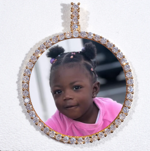 LARGE 3D CIRCLE CUSTOM PICTURE PENDANT