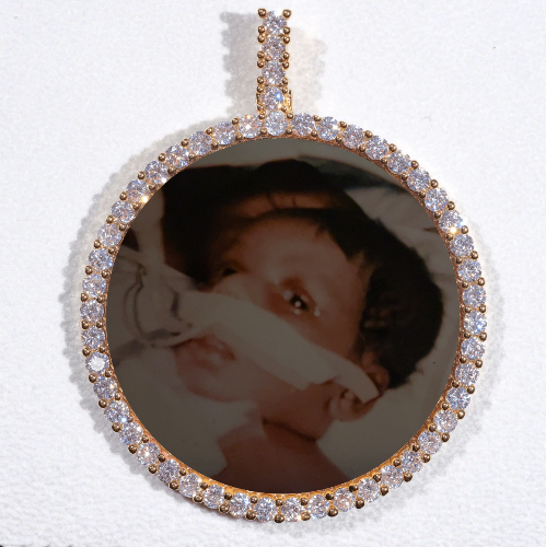 LARGE 3D CIRCLE CUSTOM PICTURE PENDANT