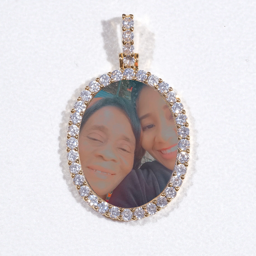 3D Oval Custom Picture Pendant