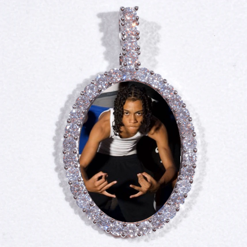 Large 3D Oval Custom Picture Pendant