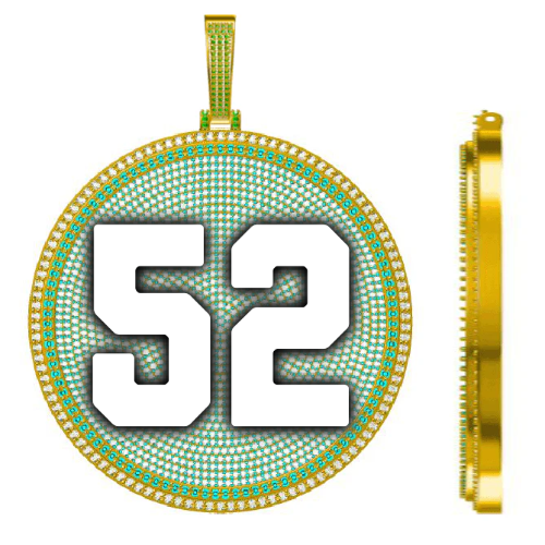 CUSTOM LETTER NECKLACE 3D BIG DISC