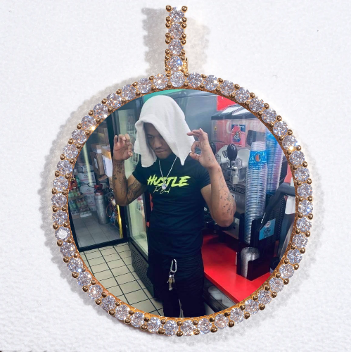 LARGE 3D CIRCLE CUSTOM PICTURE PENDANT