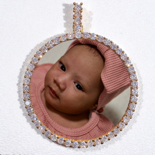 LARGE 3D CIRCLE CUSTOM PICTURE PENDANT