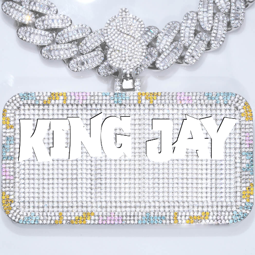 CUSTOM LETTER NECKLACE 3D COLORFUL SQUARE