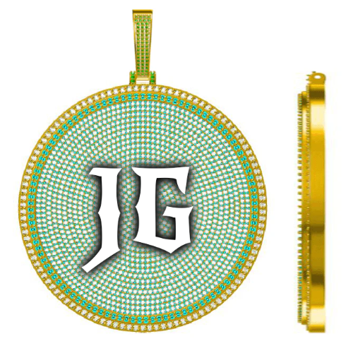 CUSTOM LETTER NECKLACE 3D BIG DISC