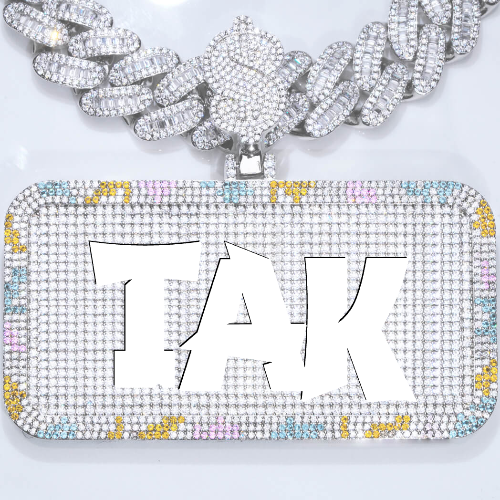 CUSTOM LETTER NECKLACE 3D COLORFUL SQUARE