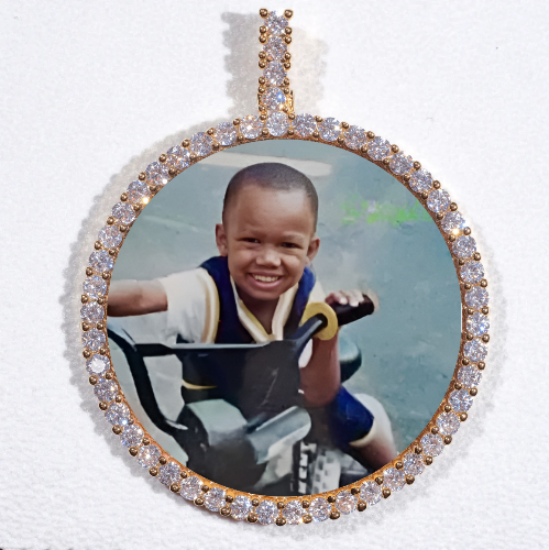 LARGE 3D CIRCLE CUSTOM PICTURE PENDANT