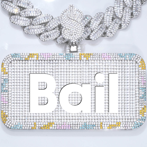 CUSTOM LETTER NECKLACE 3D COLORFUL SQUARE