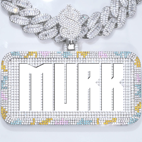 CUSTOM LETTER NECKLACE 3D COLORFUL SQUARE