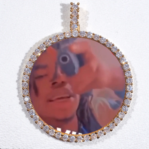 LARGE 3D CIRCLE CUSTOM PICTURE PENDANT