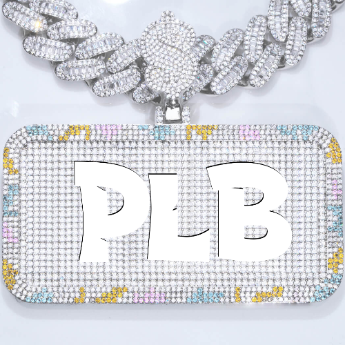 CUSTOM LETTER NECKLACE 3D COLORFUL SQUARE
