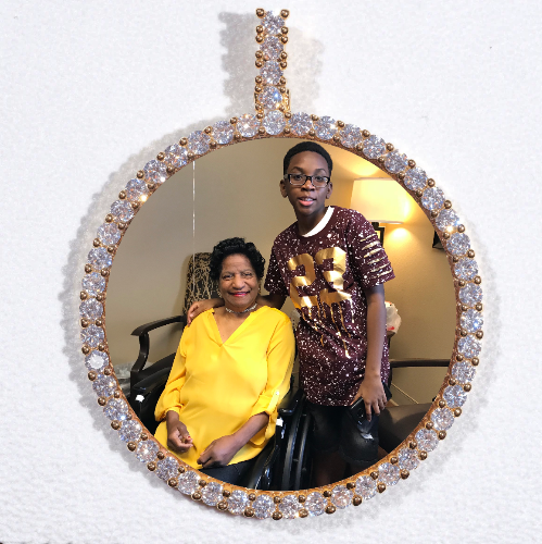 LARGE 3D CIRCLE CUSTOM PICTURE PENDANT