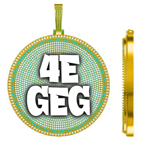 CUSTOM LETTER NECKLACE 3D BIG DISC