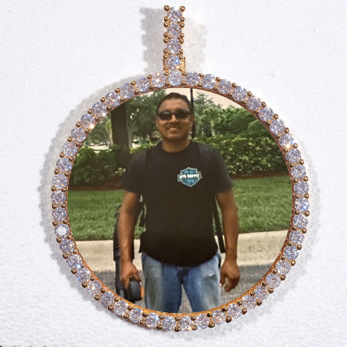 LARGE 3D CIRCLE CUSTOM PICTURE PENDANT