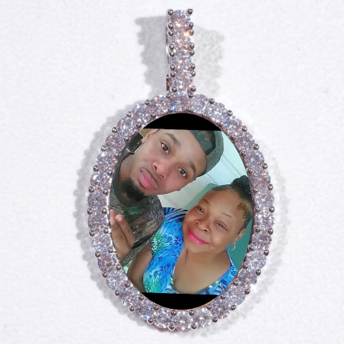 Large 3D Oval Custom Picture Pendant