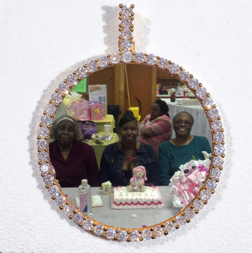 LARGE 3D CIRCLE CUSTOM PICTURE PENDANT