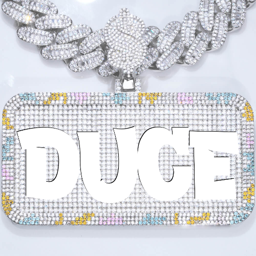 CUSTOM LETTER NECKLACE 3D COLORFUL SQUARE