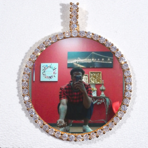 LARGE 3D CIRCLE CUSTOM PICTURE PENDANT