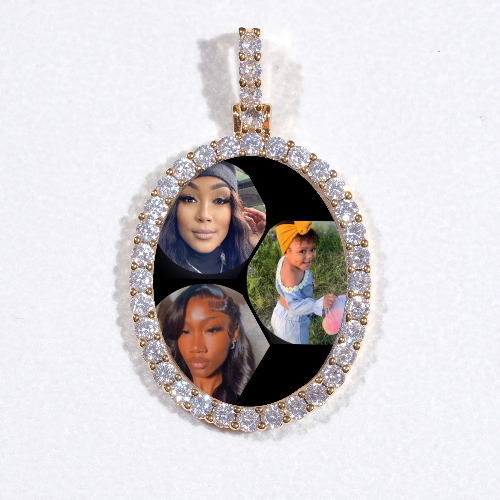 3D Oval Custom Picture Pendant