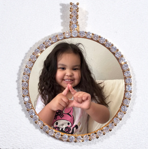 LARGE 3D CIRCLE CUSTOM PICTURE PENDANT