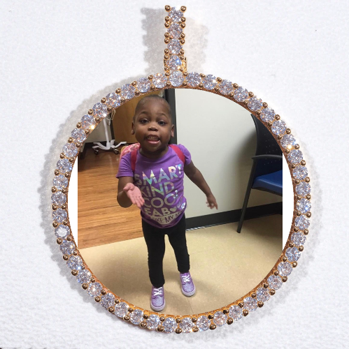 LARGE 3D CIRCLE CUSTOM PICTURE PENDANT