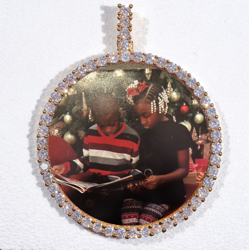 LARGE 3D CIRCLE CUSTOM PICTURE PENDANT